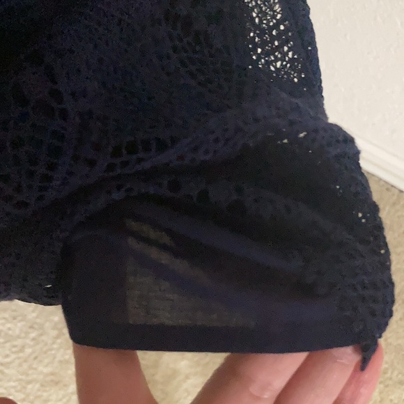 Lovely - Laundry by Shelli Segal Los Angela’s - Size 6 Navy Blue Lace Dress - Picture 13 of 16